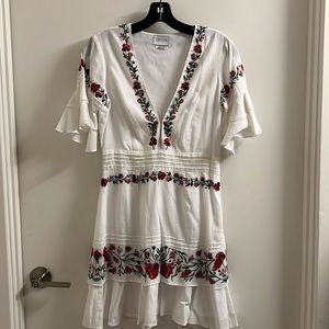 Saylor White Red Floral Dress - Size S